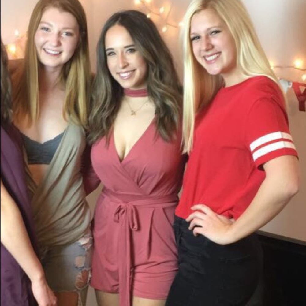 Pink choker romper